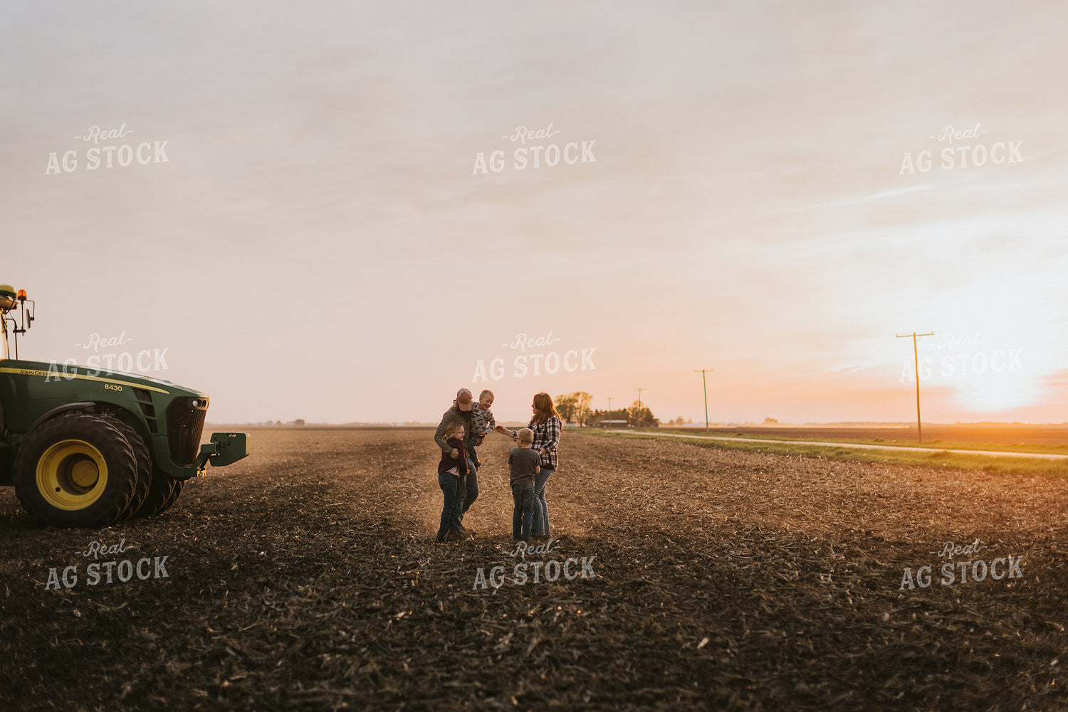 Farm Family in Field by Planter 8238