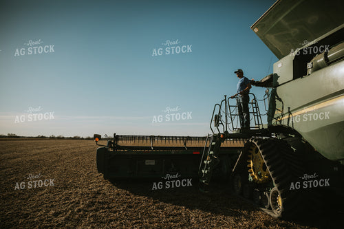Farmer Exiting Combine 7114