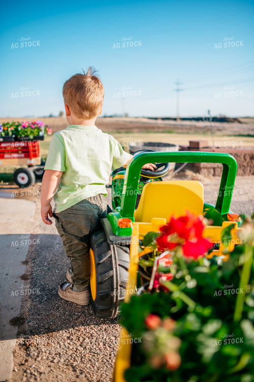 Farm Kid Playing in Yard 56611