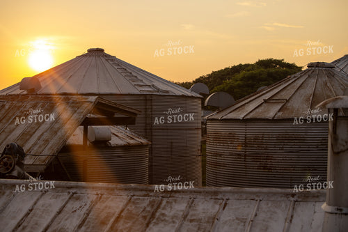 Sunset Over Grain Bins 279021