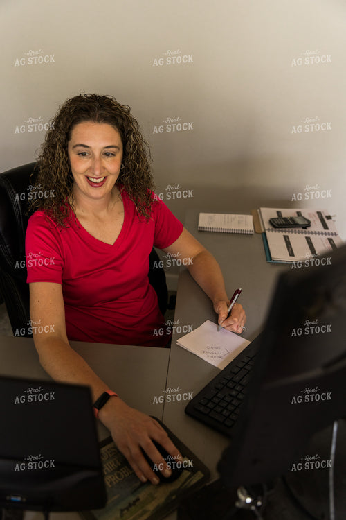 Female Farmer on Computer 8112