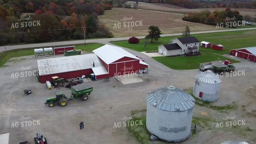 Flying Over Farm Yard Drone 52450