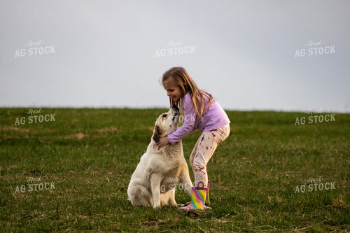 Farm Kid with Farm Dog 214106