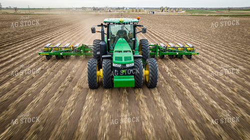 Farm Kid Sits in Buddy Seat While Planting Field 56636