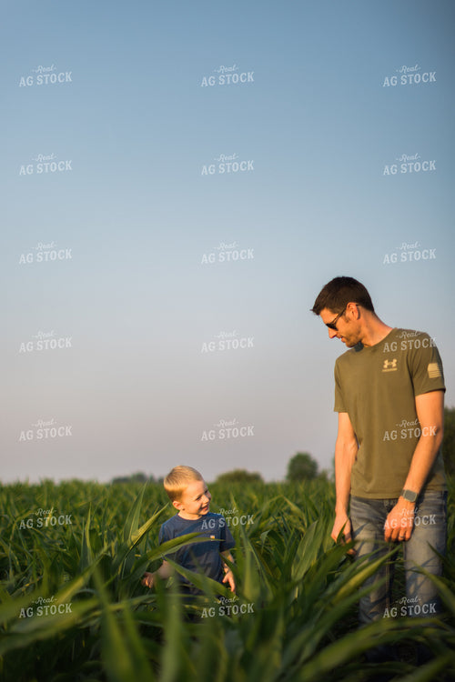 Father and Son in Corn Field 8153