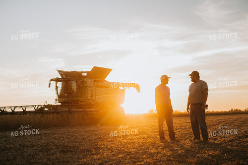 Male Farmers Talking in Soybean Field 6986