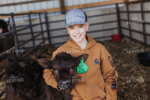 Farm Kid with Show Calf 174046