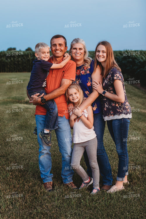 Farm Family Next to Corn Field 4632