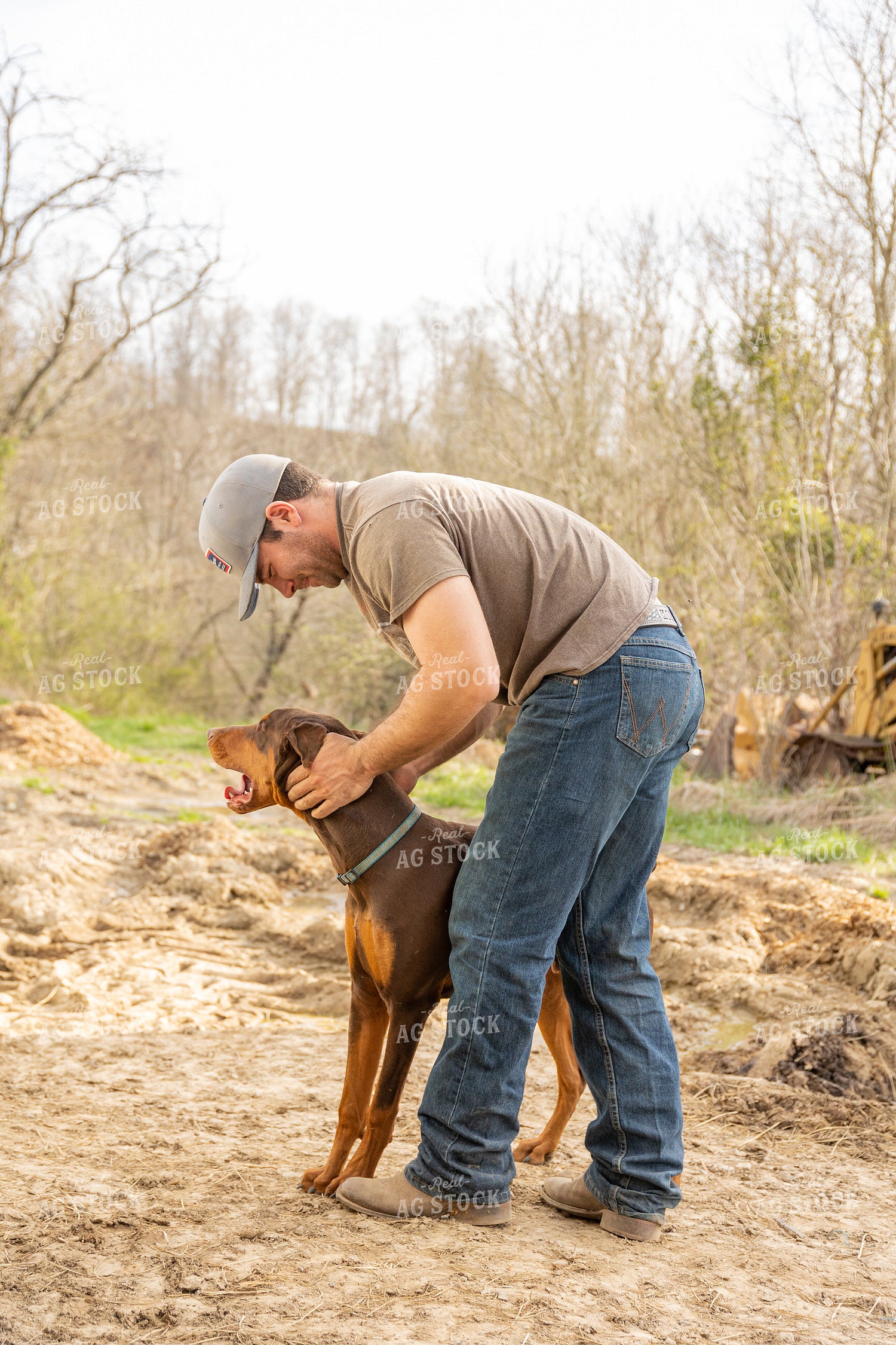 Farmer with Dog 52411