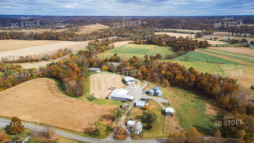 Aerial of Farm in Fall 52643