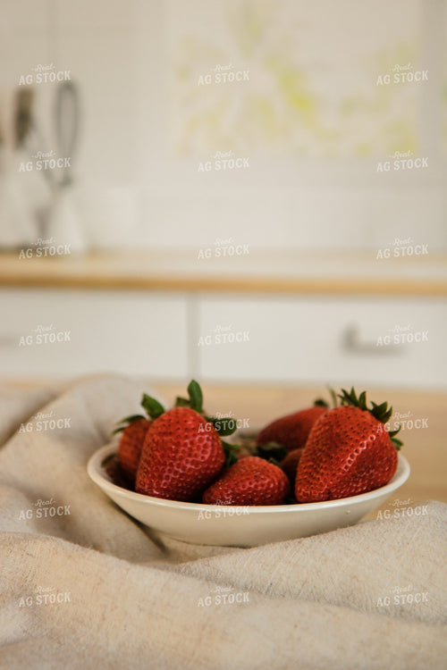 Strawberries in Bowl on Kitchen Countertop 67337