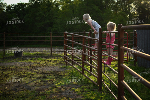 Farm Kid Leaning on Fence 191170