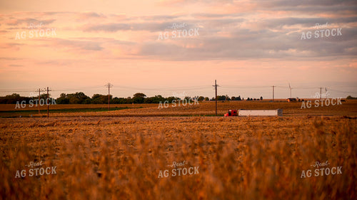 Semi Truck Waiting in Soybean Field 25737
