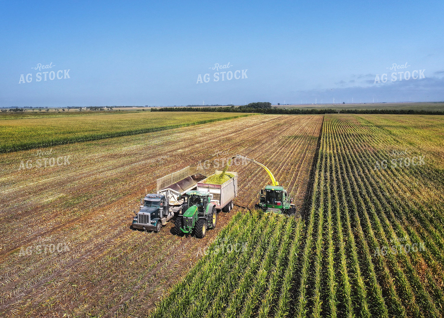 Aerial of Corn Silage Harvest 141403