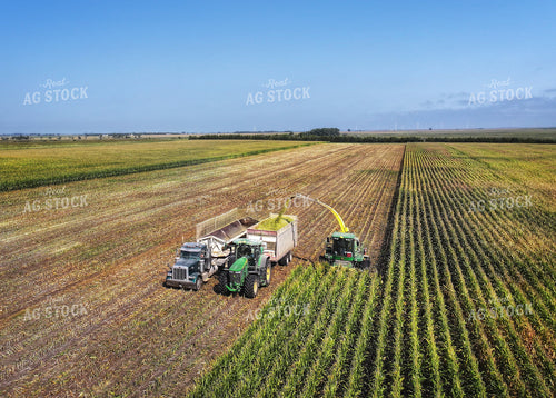 Aerial of Corn Silage Harvest 141403