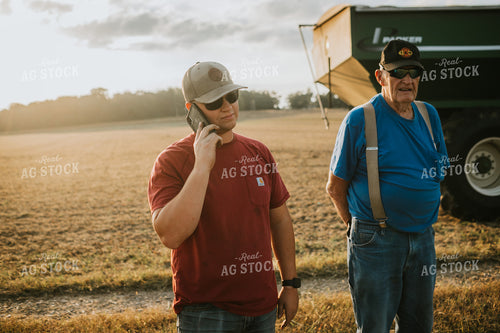 Farmer Talking on Cell Phone 4837