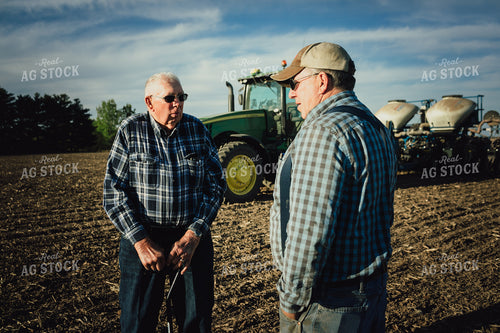 2 Generations of Farmers in Field at Planting 4228