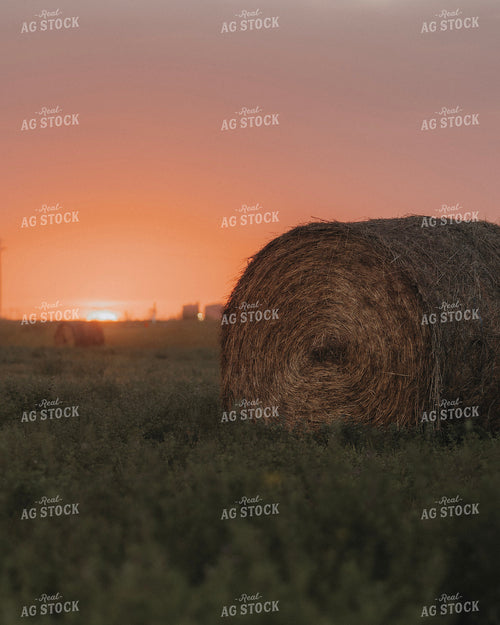 Hay Bale at Sunset 187404
