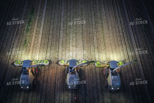 Silage Harvest at Night Drone 56211