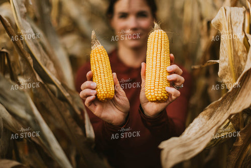 Female Farmer Checking Corn 8512