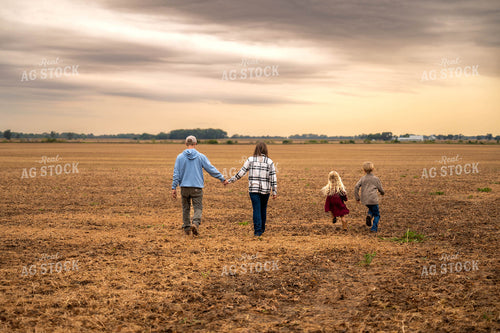 Farm Family Walking in Field 115421