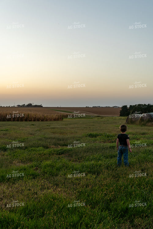 Farm Kid Looking at Rural Landscape 65517