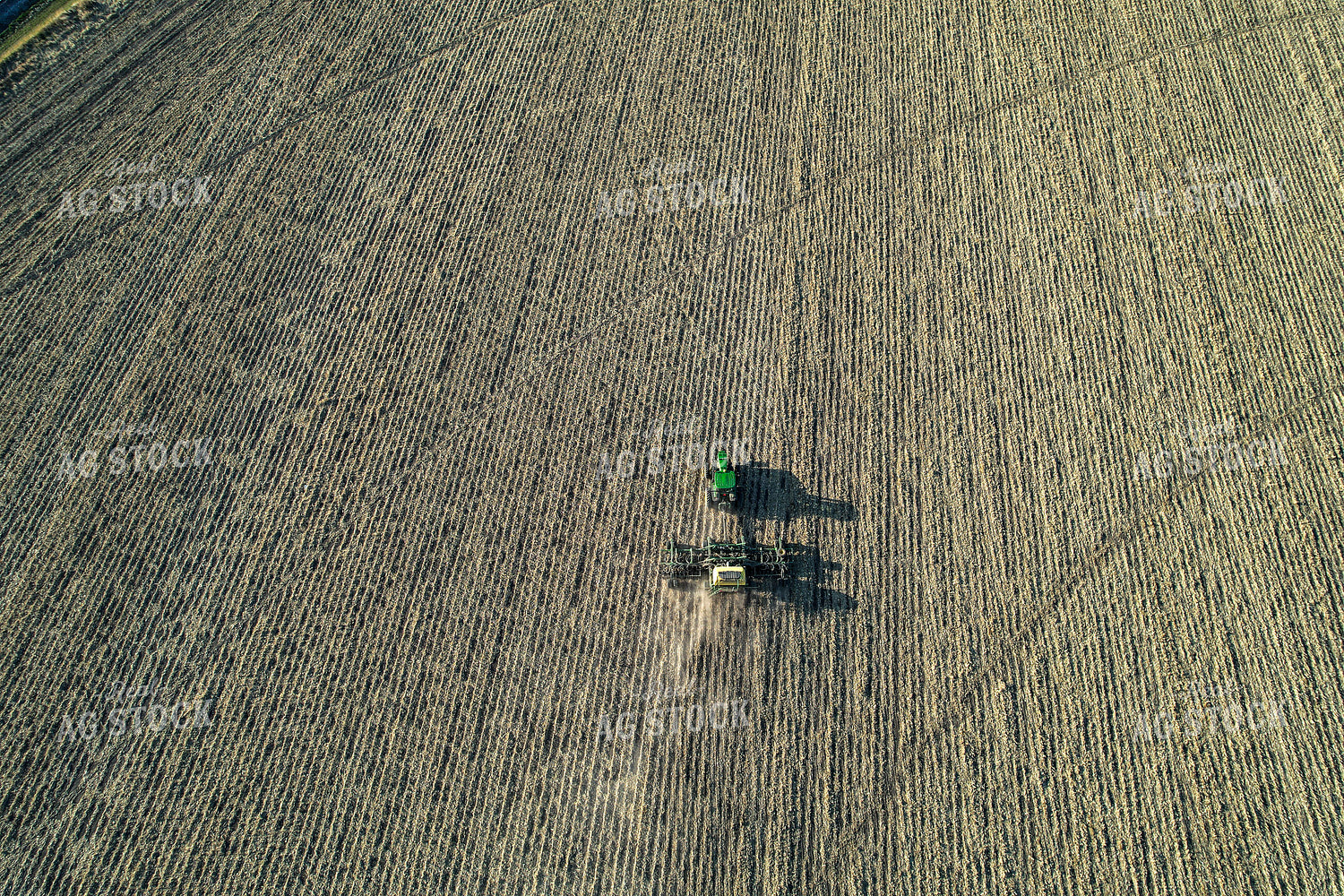 Aerial View of Tractor Planting Field 65057