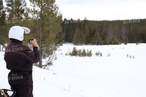 Taking Photo While Snowmobiling 102047