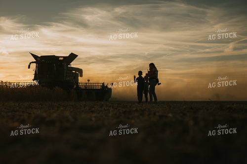 Farm Family in Soybean Field at Dusk 6962