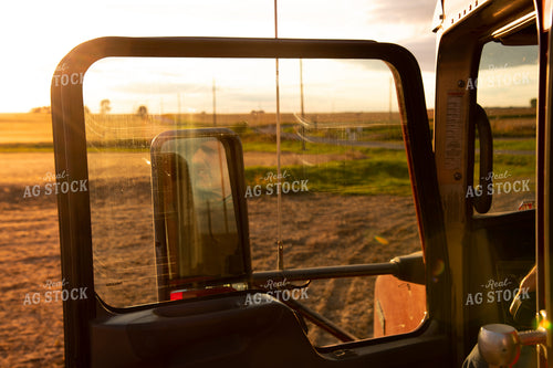 Reflection of Farmer in Semi Mirror 25691