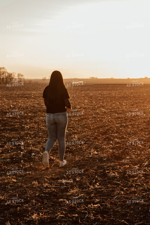 Female Farmer Scouting Field 67578