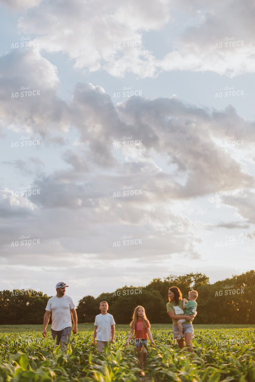 Farm Family Checking Corn 8820