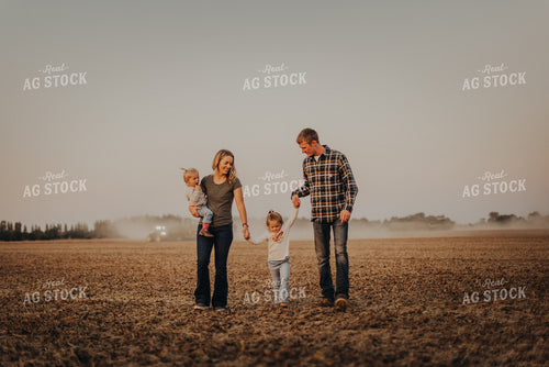 Farm Family Walking in Field 9276