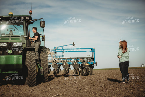 Farm Family in Newly Planted Field 4199