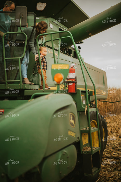 Farm Family Exiting Combine 6649