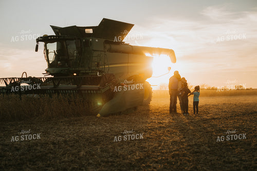 Farm Family Hugging in Soybean Field 6967