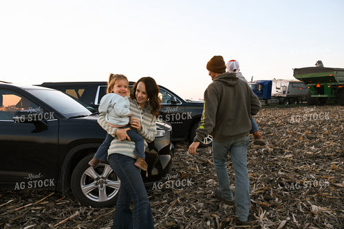 Farm Family Walking in Field 26315