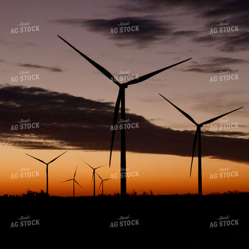 Wind Turbines at Sunset 129114