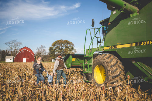 Farm Family Getting into Combine 169016
