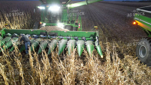 Farmer Cleaning Combine Head During Harvest 65915
