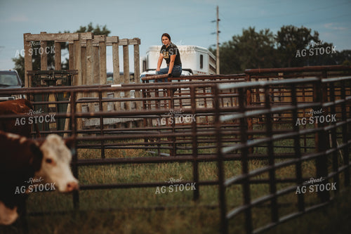 Female Rancher in Farmyard 6466
