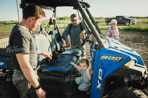 4 Generations of Farmers in Field with UTV 4238
