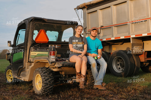 Farmers Sitting in Side By Side 52537