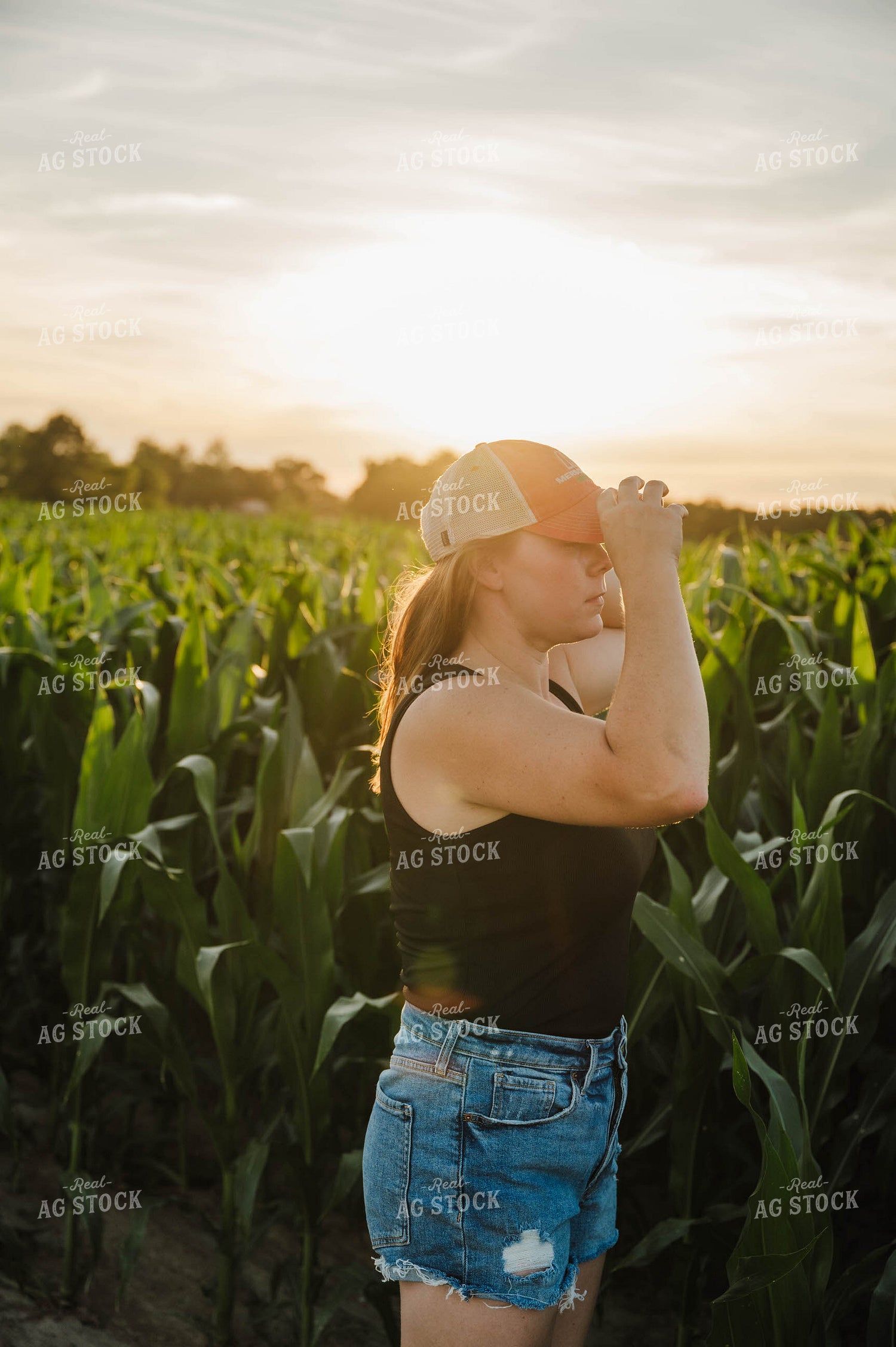 Female Farmer by Cornfield 115298