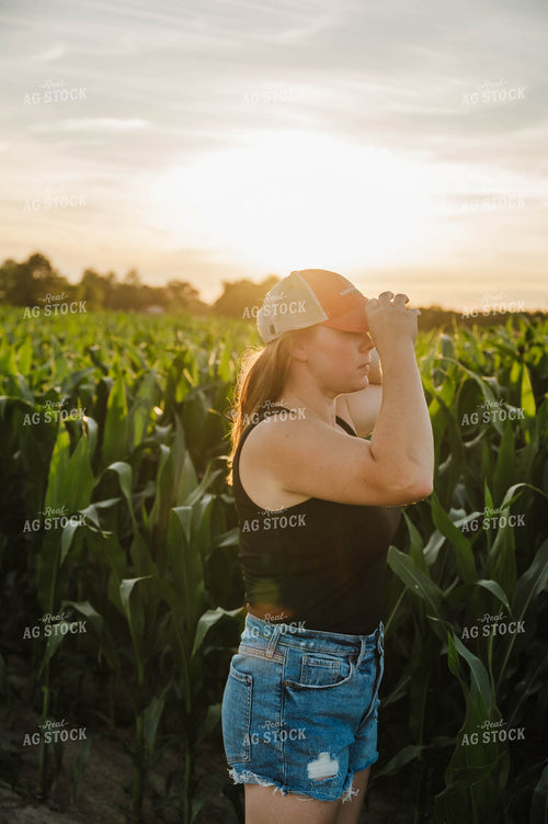 Female Farmer by Cornfield 115298