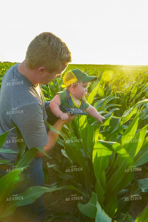 Father and Son in Cornfield 65112