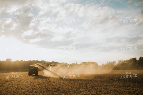 Combine Unloading into Grain Cart 4845
