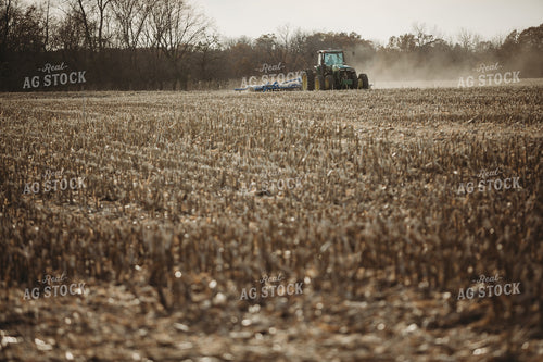 Tractor Disking Corn Field 3611