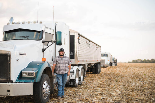 Farmer Posed By Semi 115052