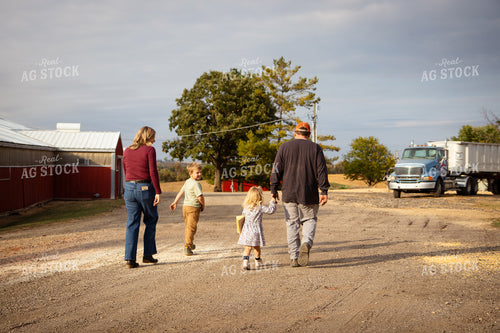 Family Walking Across Farmyard 268114